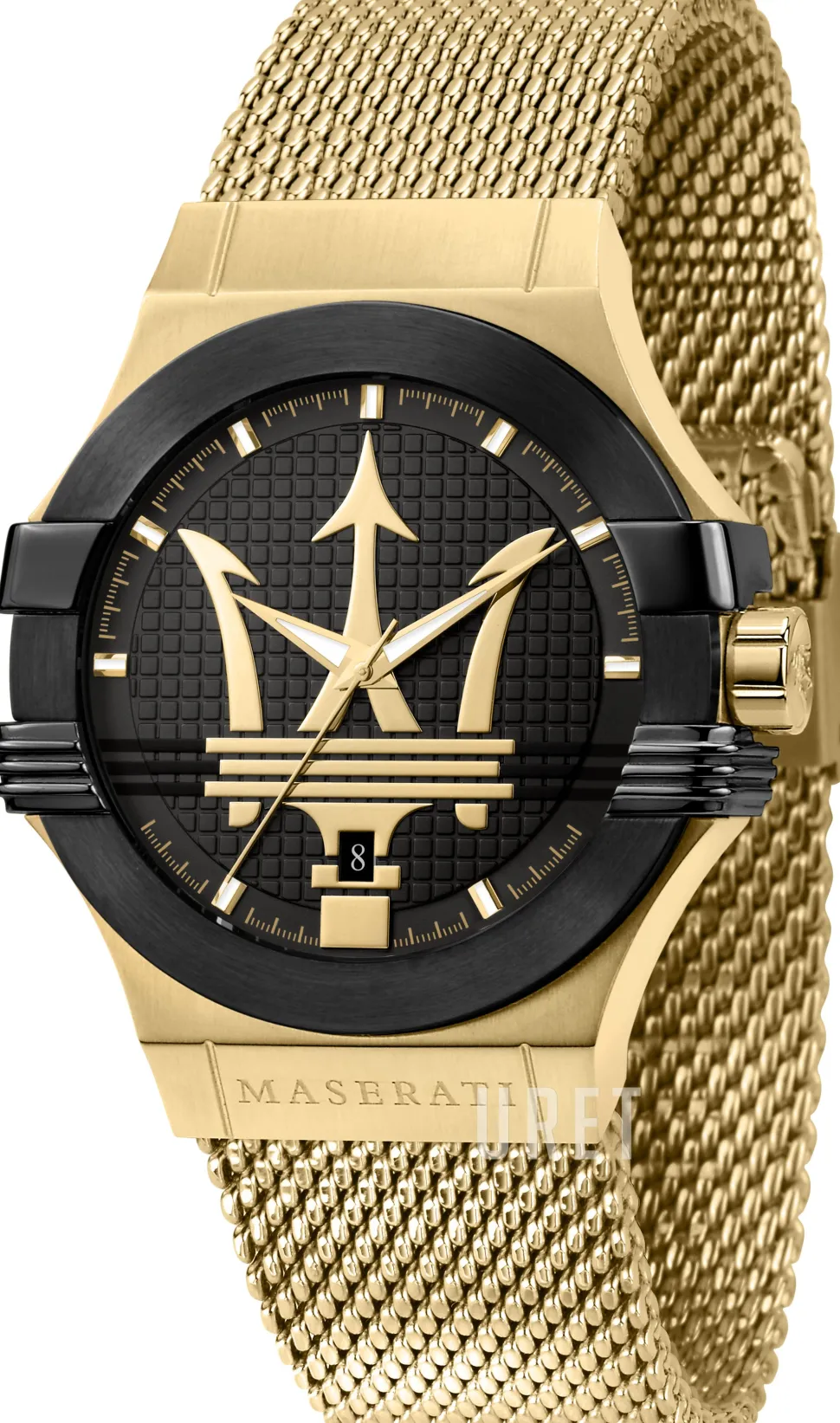 Potenza Svart/Gulguldtonat stål Ø42 mm