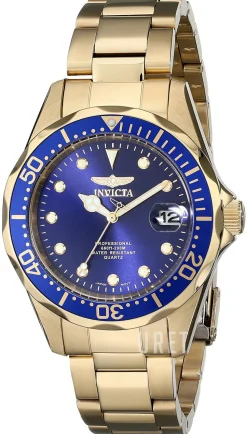 Pro Diver Blå/Gulguldtonat stål Ø37.5 mm