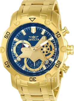 Pro Diver Blå/Gulguldtonat stål Ø50 mm