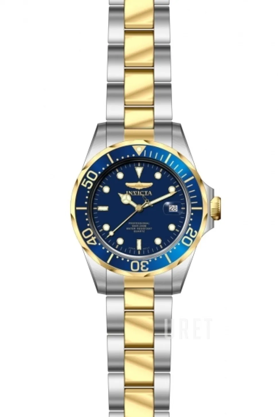 Pro Diver Blå/Gulguldtonat stål Ø39 mm
