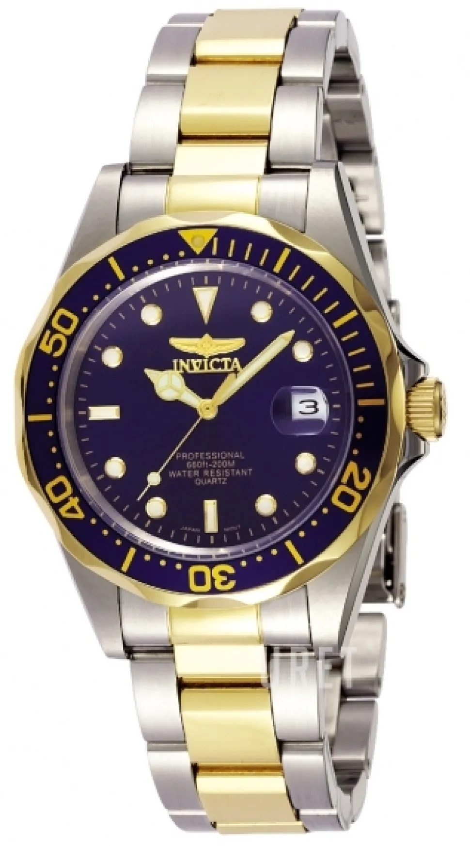 Pro Diver Blå/Gulguldtonat stål Ø39 mm