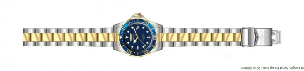 Pro Diver Blå/Gulguldtonat stål Ø39 mm