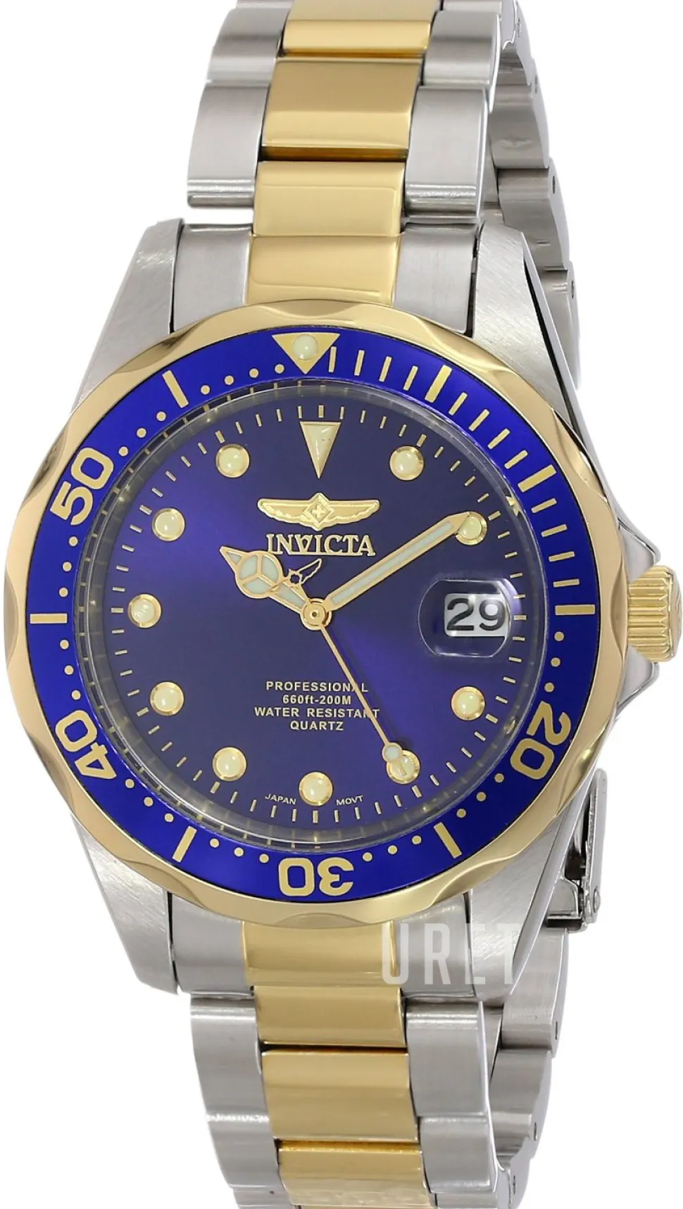 Pro Diver Blå/Gulguldtonat stål Ø38 mm