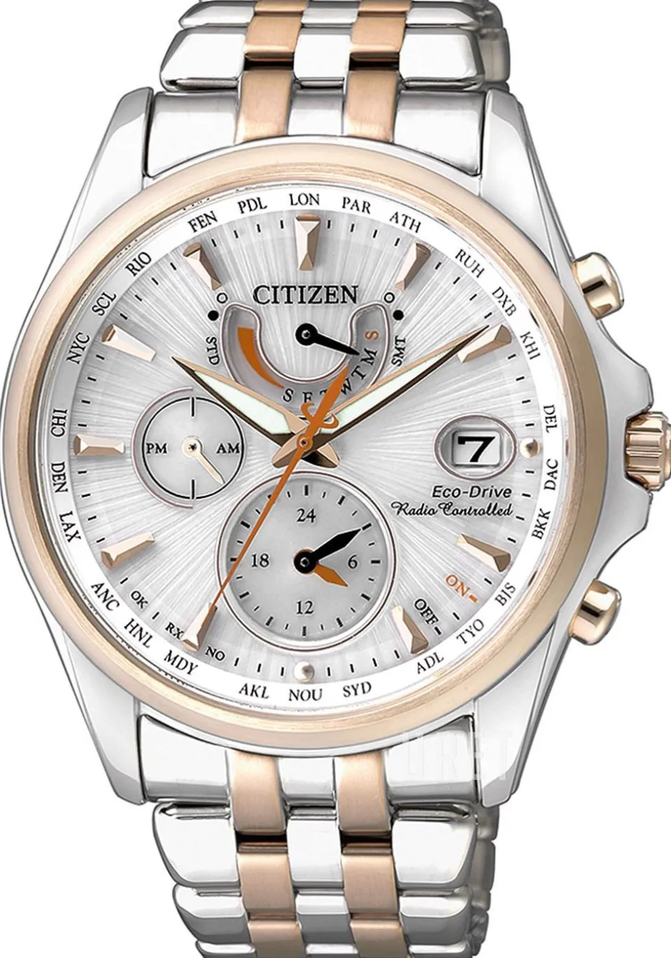 Radio Controlled Silverfärgad/Roséguldstonat stål Ø40 mm