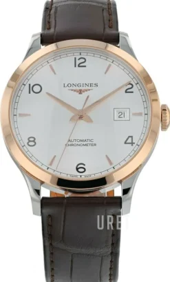 Record Silverfärgad/Läder Ø40 mm