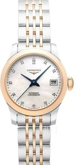 Record Vit/18 karat roséguld Ø26 mm