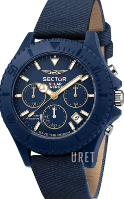 Save the Ocean Blå/Läder Ø44 mm