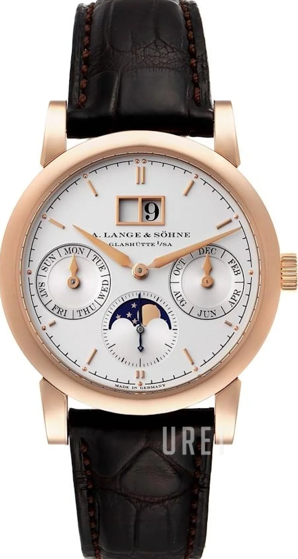 Saxonia Silverfärgad/Läder Ø39 mm