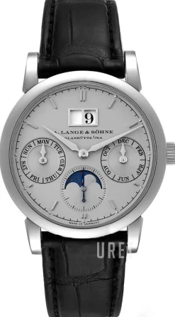 Saxonia Silverfärgad/Läder Ø39 mm