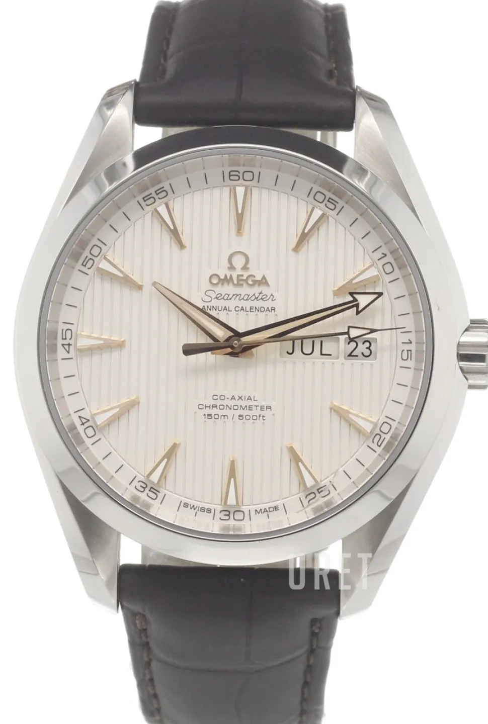 Seamaster Aqua Terra 150m Co-Axial Annual Calendar 43mm Silverfärgad/Läder Ø43 mm