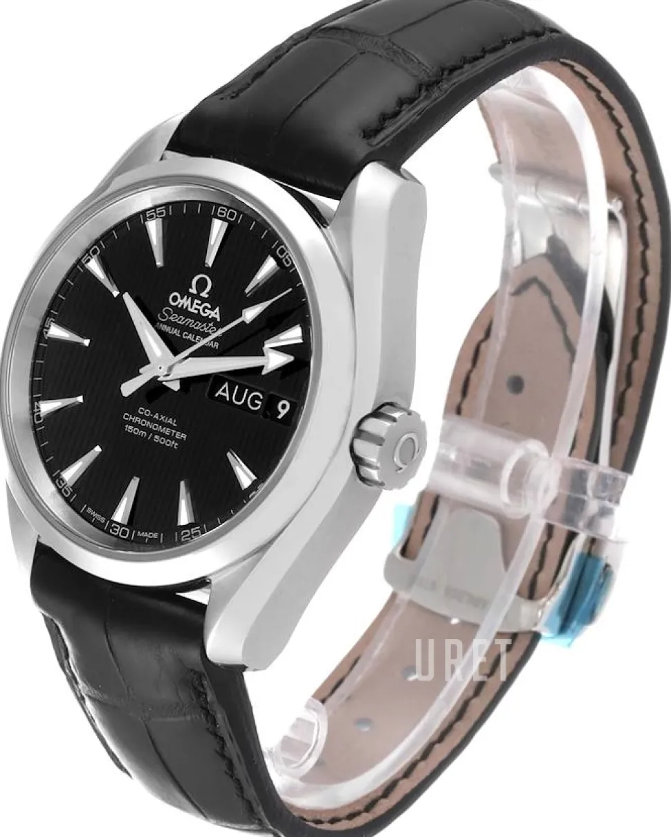 Seamaster Aqua Terra 150m Co-Axial Annual Calendar 38.5mm Svart/Läder Ø38.5 mm
