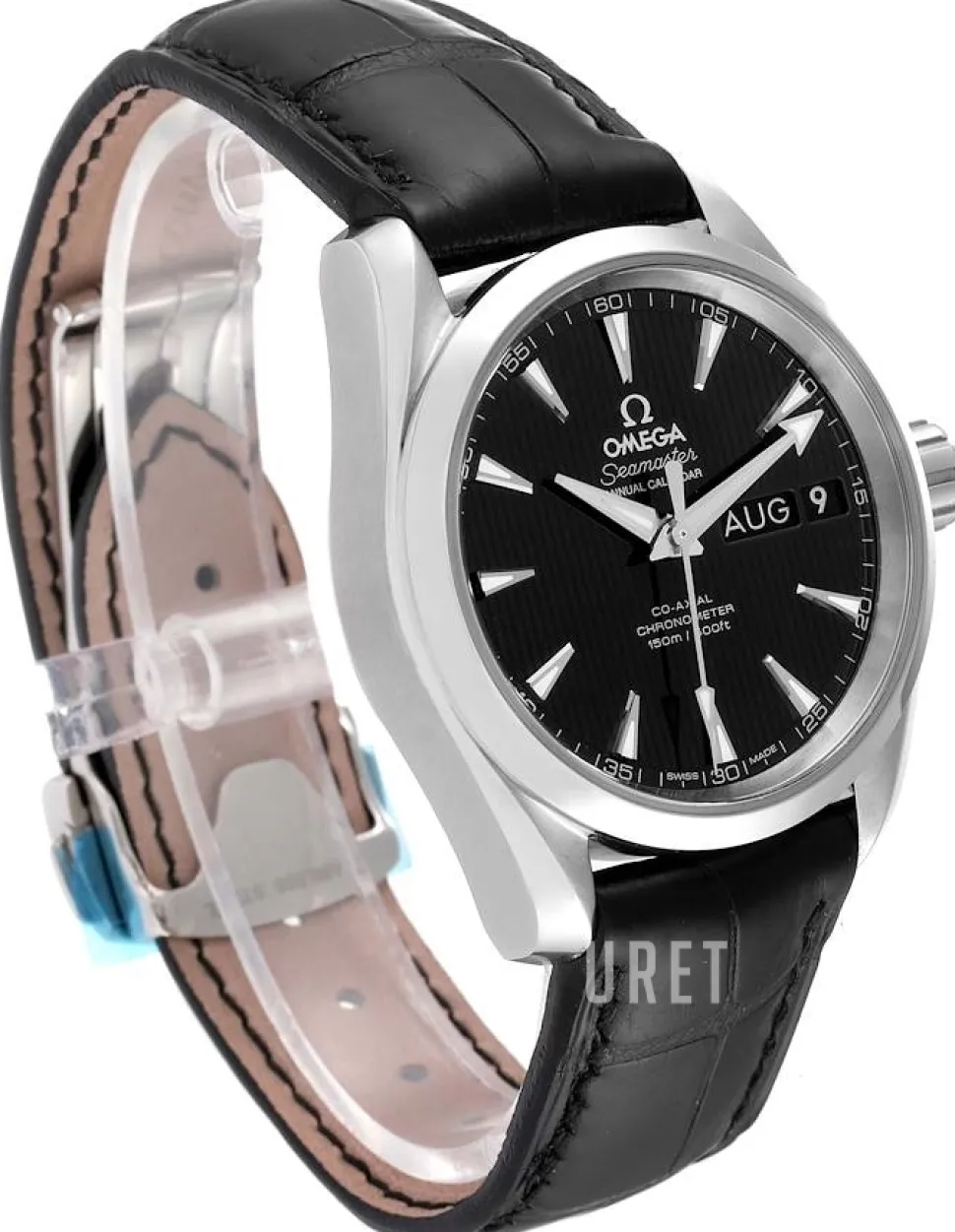 Seamaster Aqua Terra 150m Co-Axial Annual Calendar 38.5mm Svart/Läder Ø38.5 mm