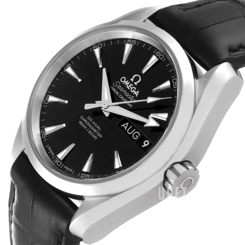 Seamaster Aqua Terra 150m Co-Axial Annual Calendar 38.5mm Svart/Läder Ø38.5 mm