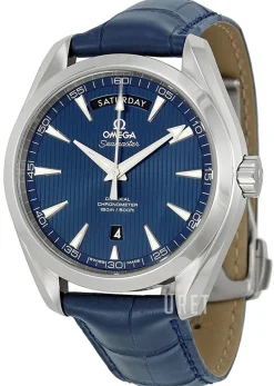 Seamaster Aqua Terra 150m Co-Axial Day-Date 41.5mm Blå/Läder Ø41.5 mm