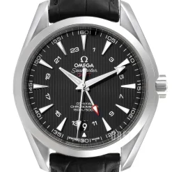 Seamaster Aqua Terra 150m Co-Axial GMT 43mm Svart/Läder Ø43 mm