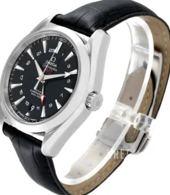 Seamaster Aqua Terra 150m Co-Axial GMT 43mm Svart/Läder Ø43 mm