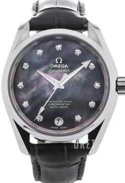 Seamaster Aqua Terra 150m Master Co-Axial Ladies 38.5mm Svart/Läder Ø38.5 mm