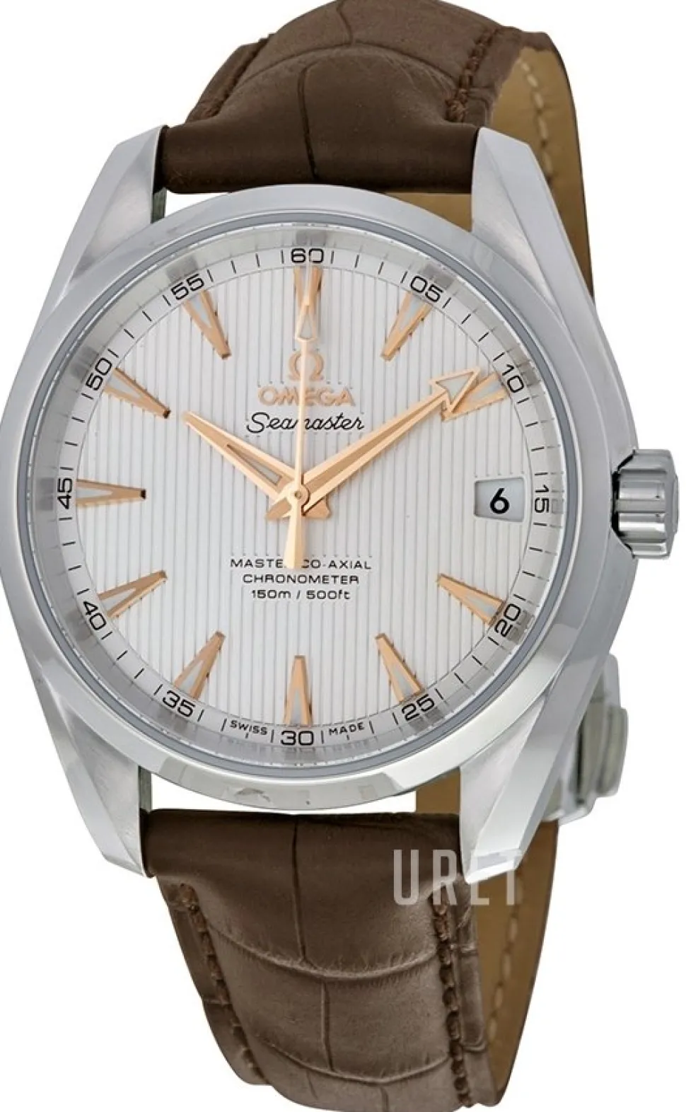 Seamaster Aqua Terra 150m Master Co-Axial 38.5mm Silverfärgad/Läder Ø38.5 mm