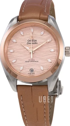 Seamaster Aqua Terra 150M Roséguldstonad/Läder Ø34 mm