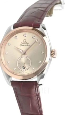 Seamaster Aqua Terra 150M Roséguldstonad/Läder Ø38 mm