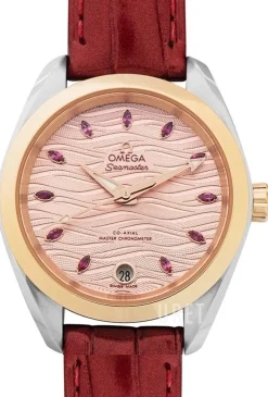 Seamaster Aqua Terra 150M Rosa/Läder Ø34 mm