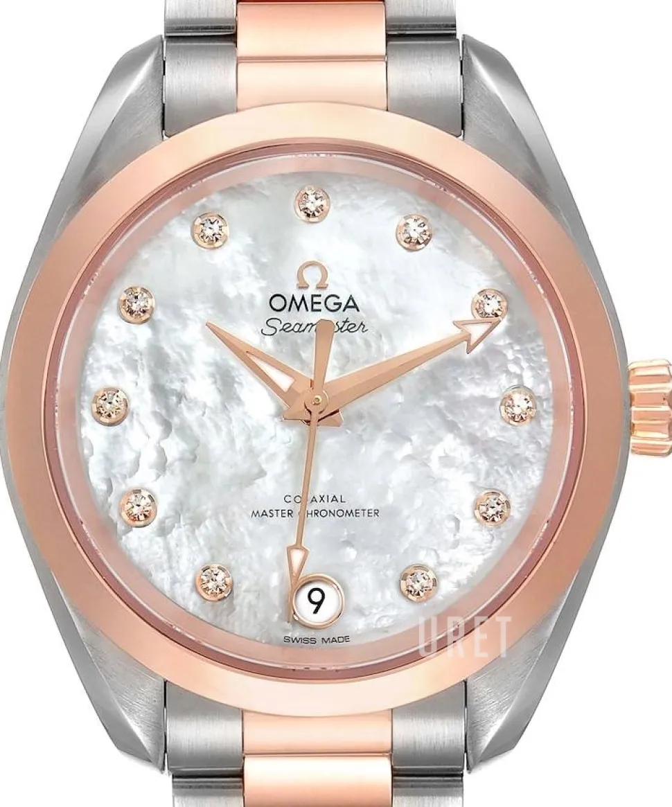 Seamaster Aqua Terra 150M Vit/18 karat roséguld Ø34 mm