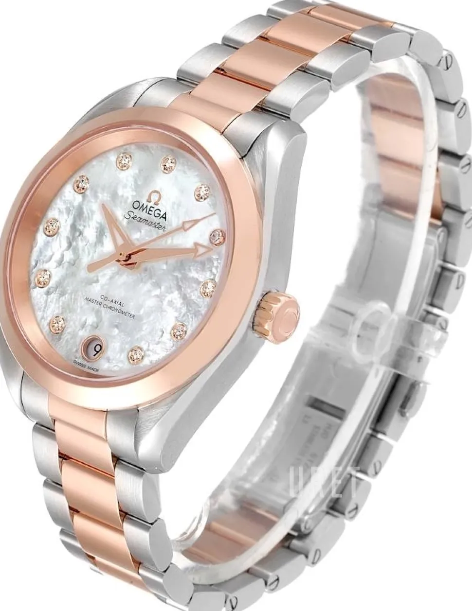 Seamaster Aqua Terra 150M Vit/18 karat roséguld Ø34 mm