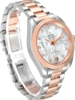 Seamaster Aqua Terra 150M Vit/18 karat roséguld Ø34 mm