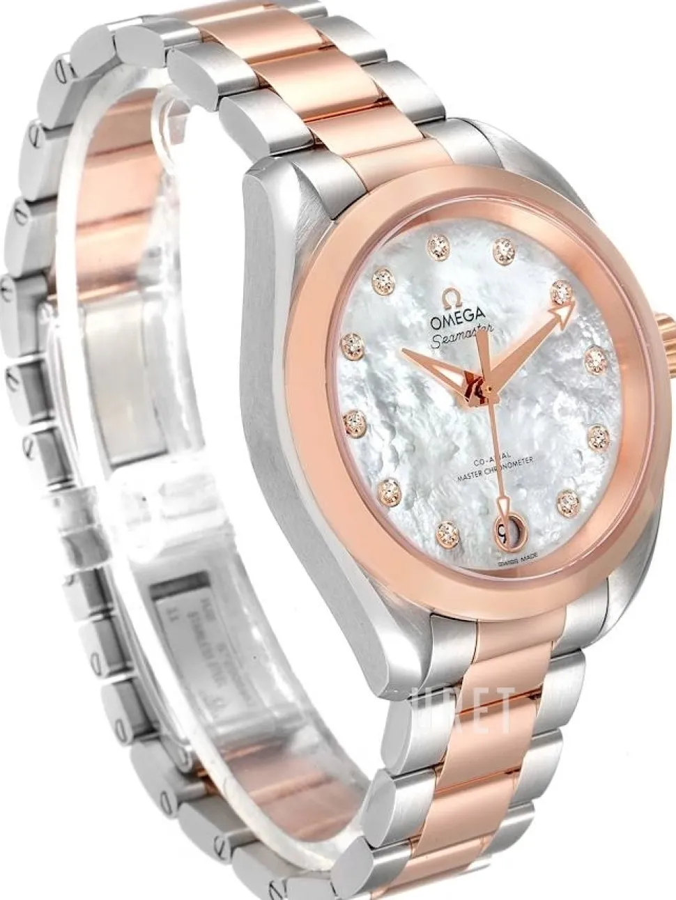 Seamaster Aqua Terra 150M Vit/18 karat roséguld Ø34 mm