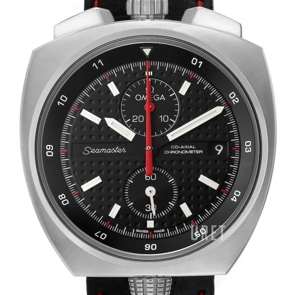 Seamaster Bullhead Co-Axial Chronograph 43x43mm Svart/Läder Ø43 mm