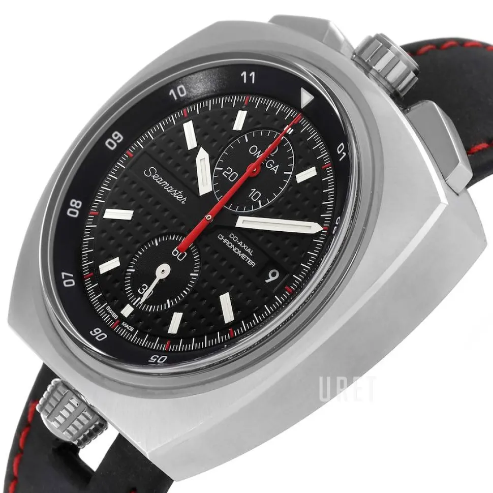 Seamaster Bullhead Co-Axial Chronograph 43x43mm Svart/Läder Ø43 mm