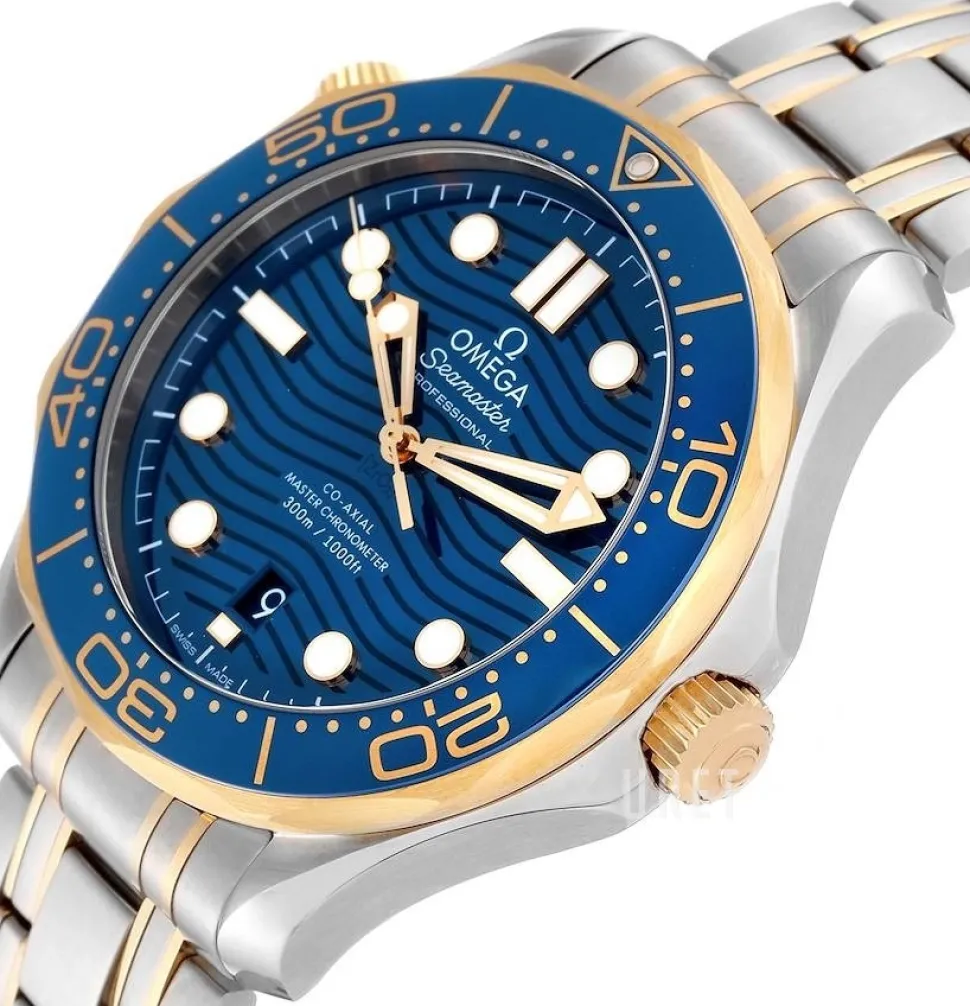 Seamaster Diver 300m Blå/18 karat gult guld Ø42 mm