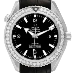Seamaster Planet Ocean Big Size Svart/Läder Ø45.5 mm