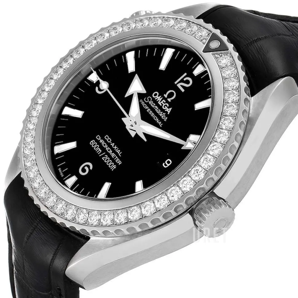 Seamaster Planet Ocean Big Size Svart/Läder Ø45.5 mm