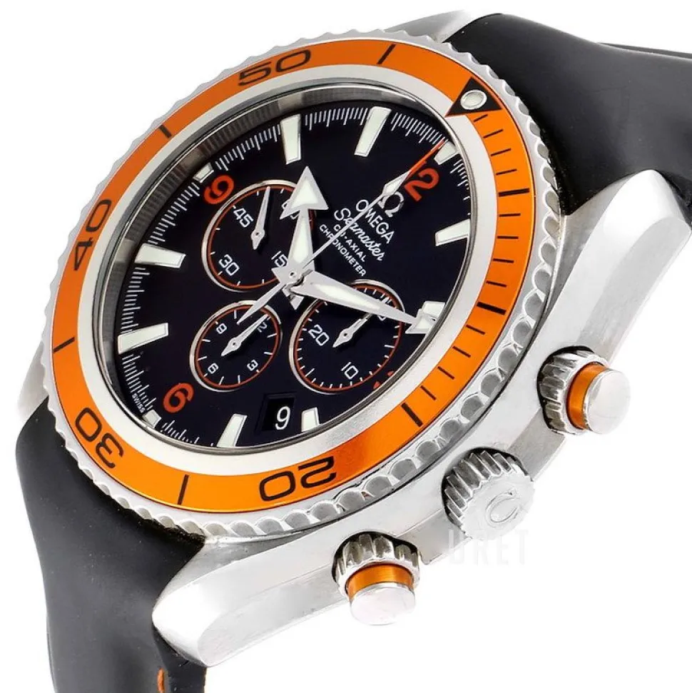 Seamaster Planet Ocean Chrono Svart/Gummi Ø45.5 mm