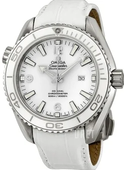 Seamaster Planet Ocean 600m Co-Axial 37.5mm Vit/Läder Ø37.5 mm