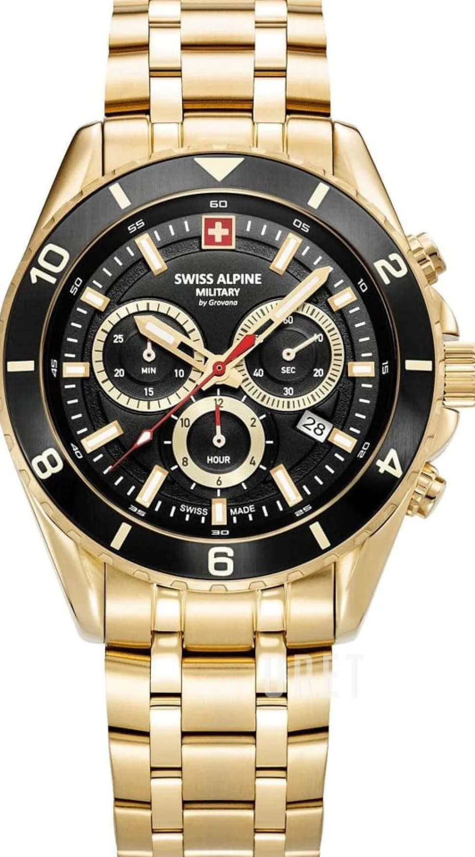 Sierra Svart/Gulguldtonat stål Ø43 mm