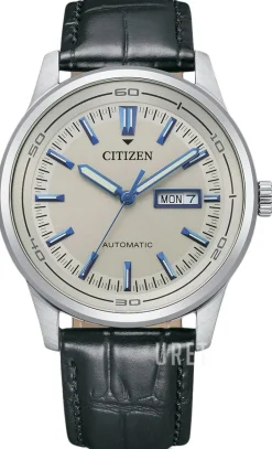 Silverfärgad/Läder Ø42 mm