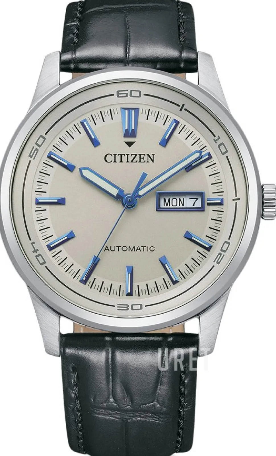 Silverfärgad/Läder Ø42 mm