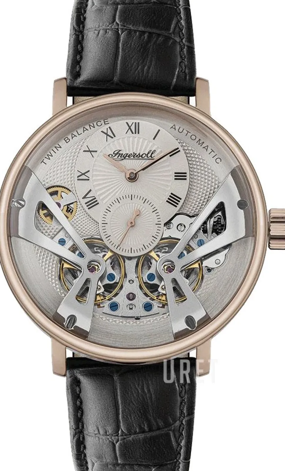 Silverfärgad/Läder Ø46 mm