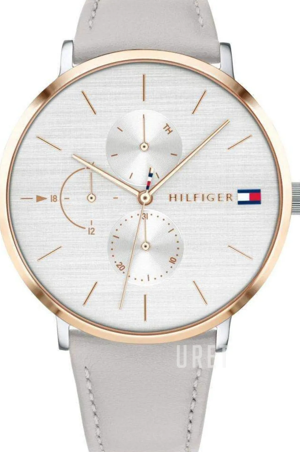 Silverfärgad/Läder Ø40 mm