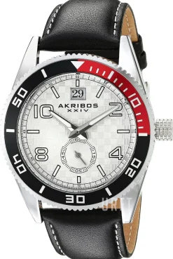 Silverfärgad/Läder Ø44 mm