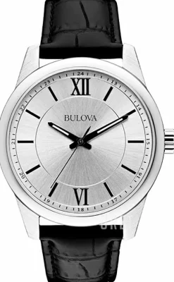 Silverfärgad/Läder Ø41 mm