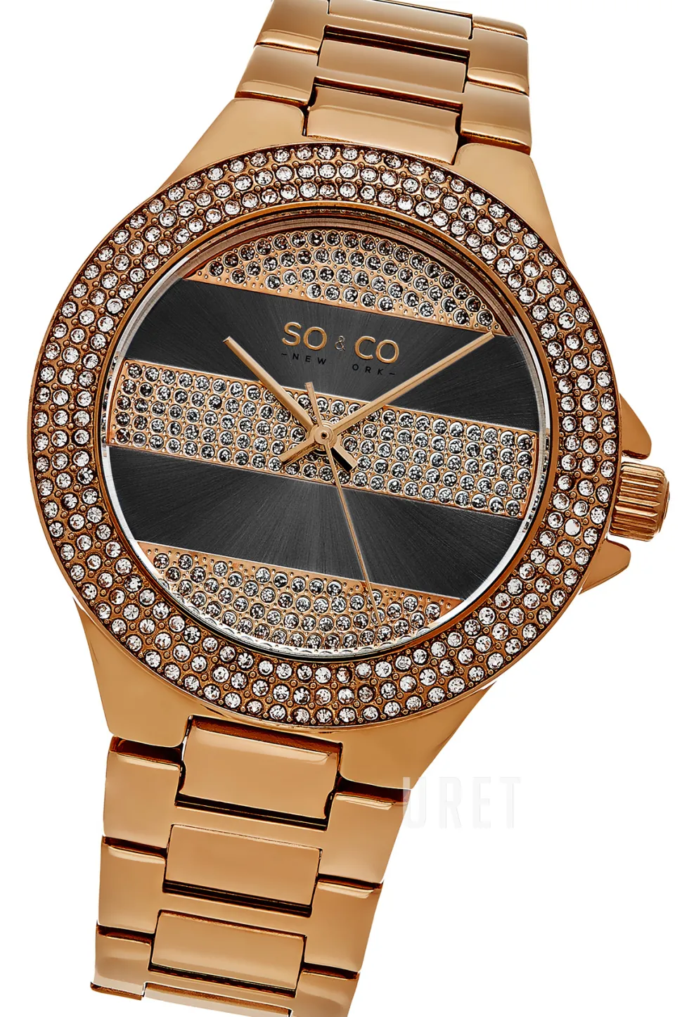 SoHo Grå/Roséguldstonat stål Ø39 mm