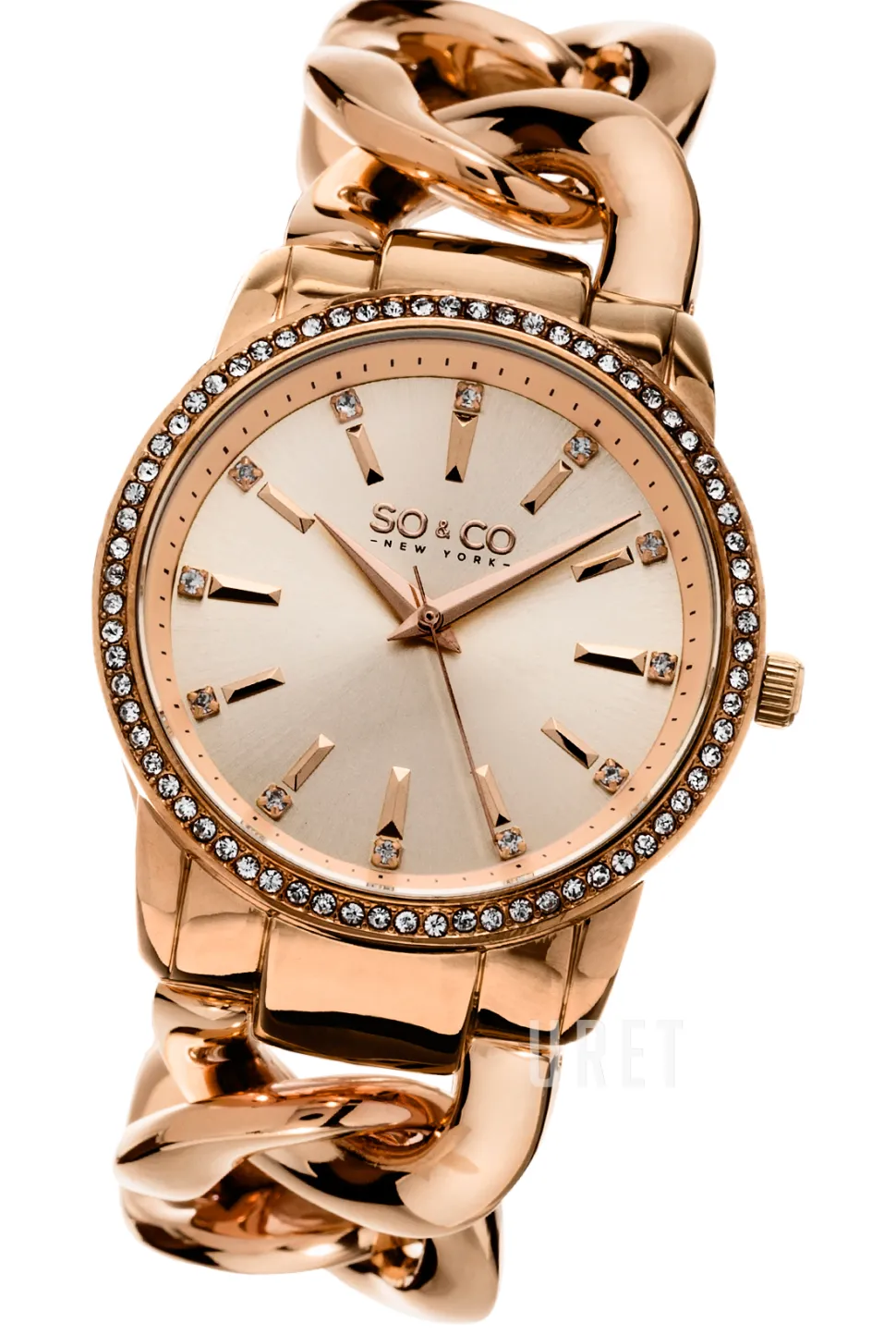 SoHo Roséguldstonad/Roséguldstonat stål Ø38 mm