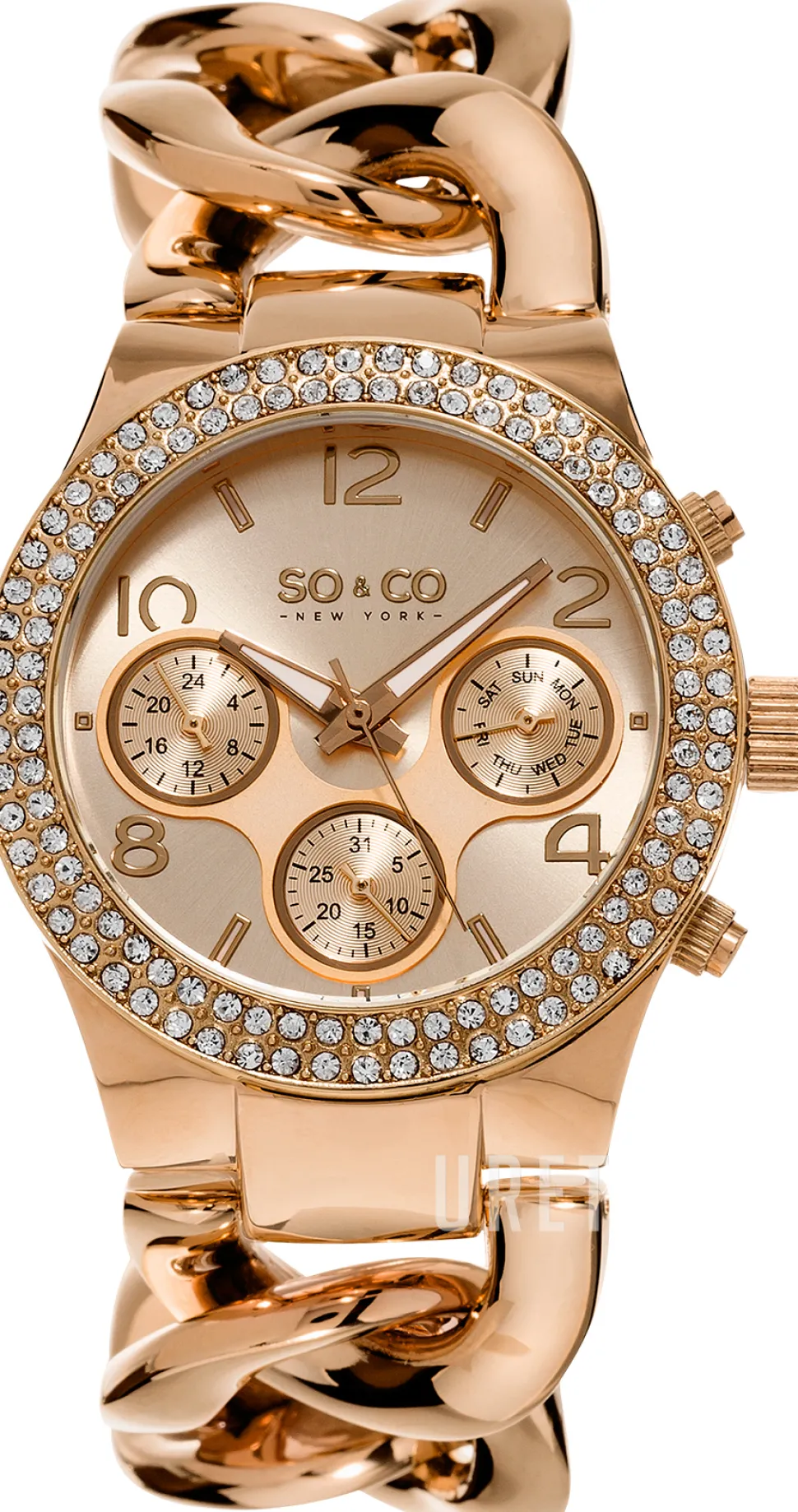 SoHo Roséguldstonad/Roséguldstonat stål Ø38 mm