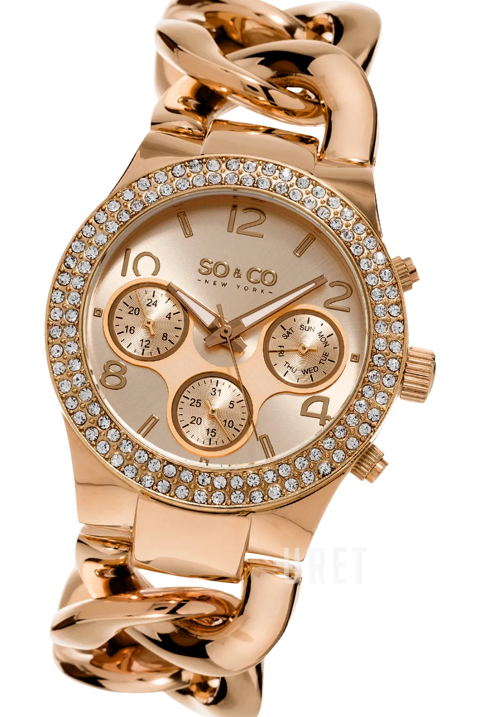 SoHo Roséguldstonad/Roséguldstonat stål Ø38 mm