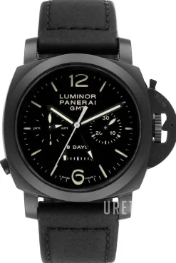 Special Luminor 1950 Ceramic 8 Days Chrono Monopulsante GMT Svart/Läder Ø44 mm