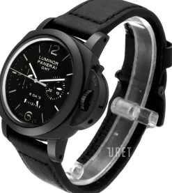 Special Luminor 1950 Ceramic 8 Days Chrono Monopulsante GMT Svart/Läder Ø44 mm