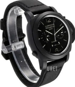 Special Luminor 1950 Ceramic 8 Days Chrono Monopulsante GMT Svart/Läder Ø44 mm